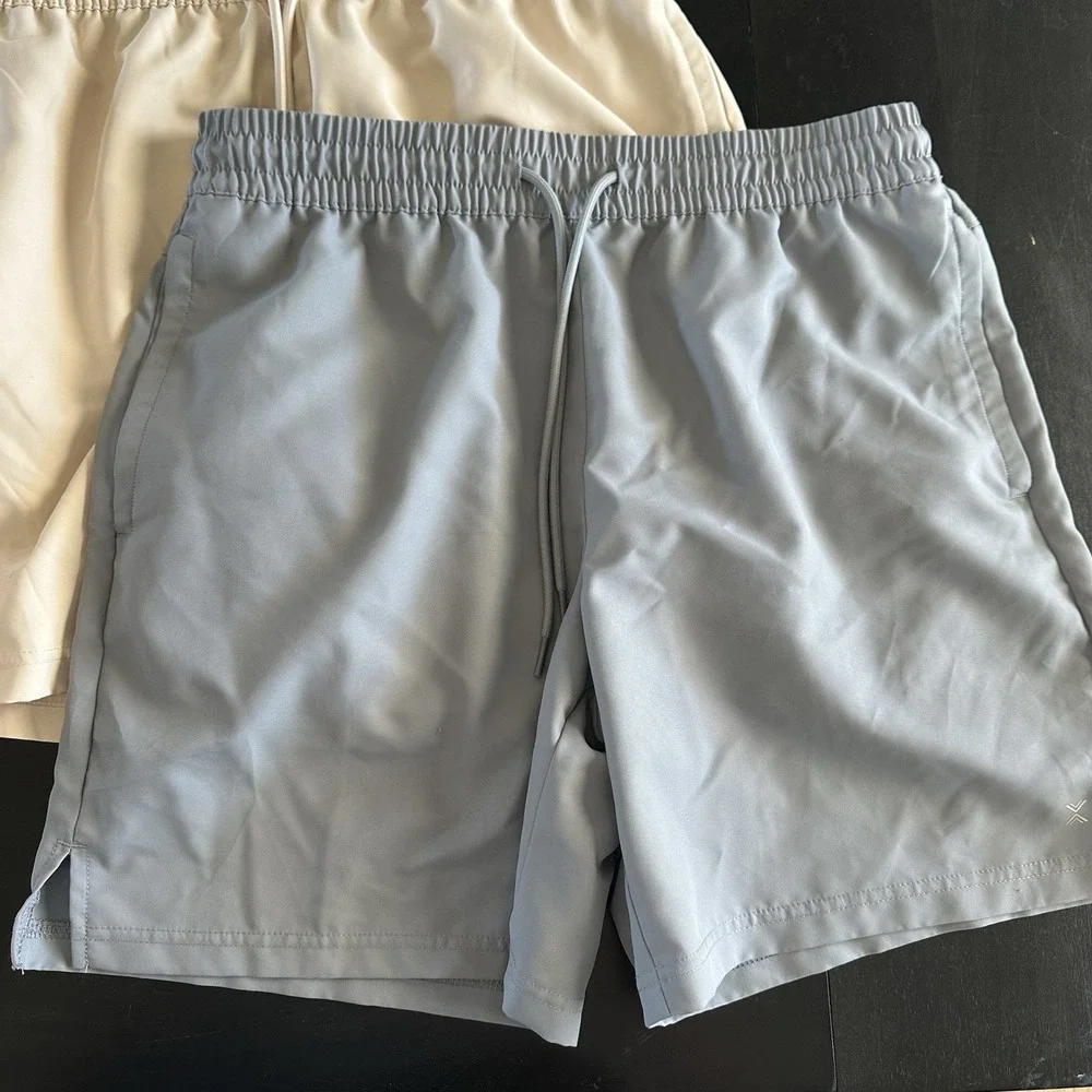 Men's Xersion Medium Athletic Dress Shorts Mint Khaki Gray NEW